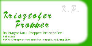 krisztofer propper business card